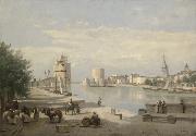 Jean-Baptiste-Camille Corot The Harbor of La Rochelle oil painting artist